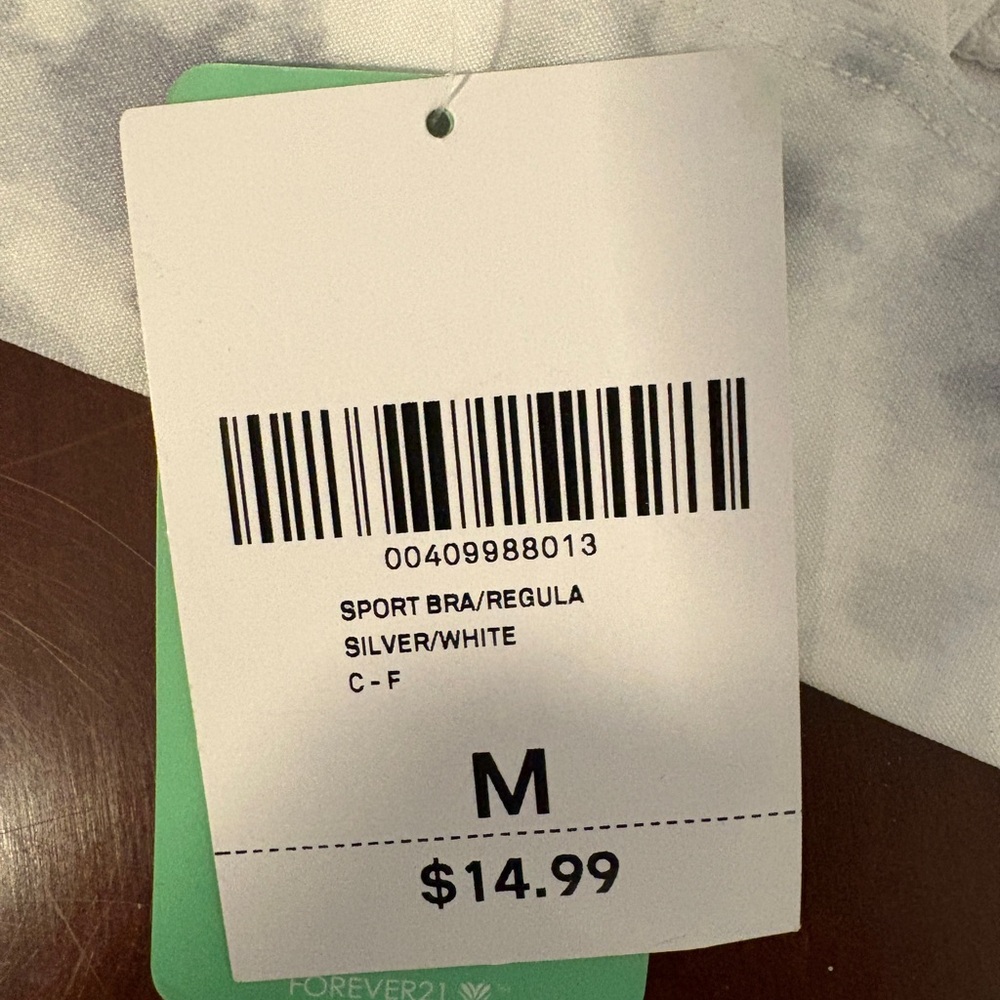 Forever 21 Gray and White Sports Bra Racerback - Picture 5 of 6
